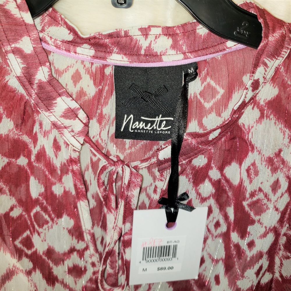 NWT Nanette Lepore lightweight sheer long Shirt - Picture 2 of 5